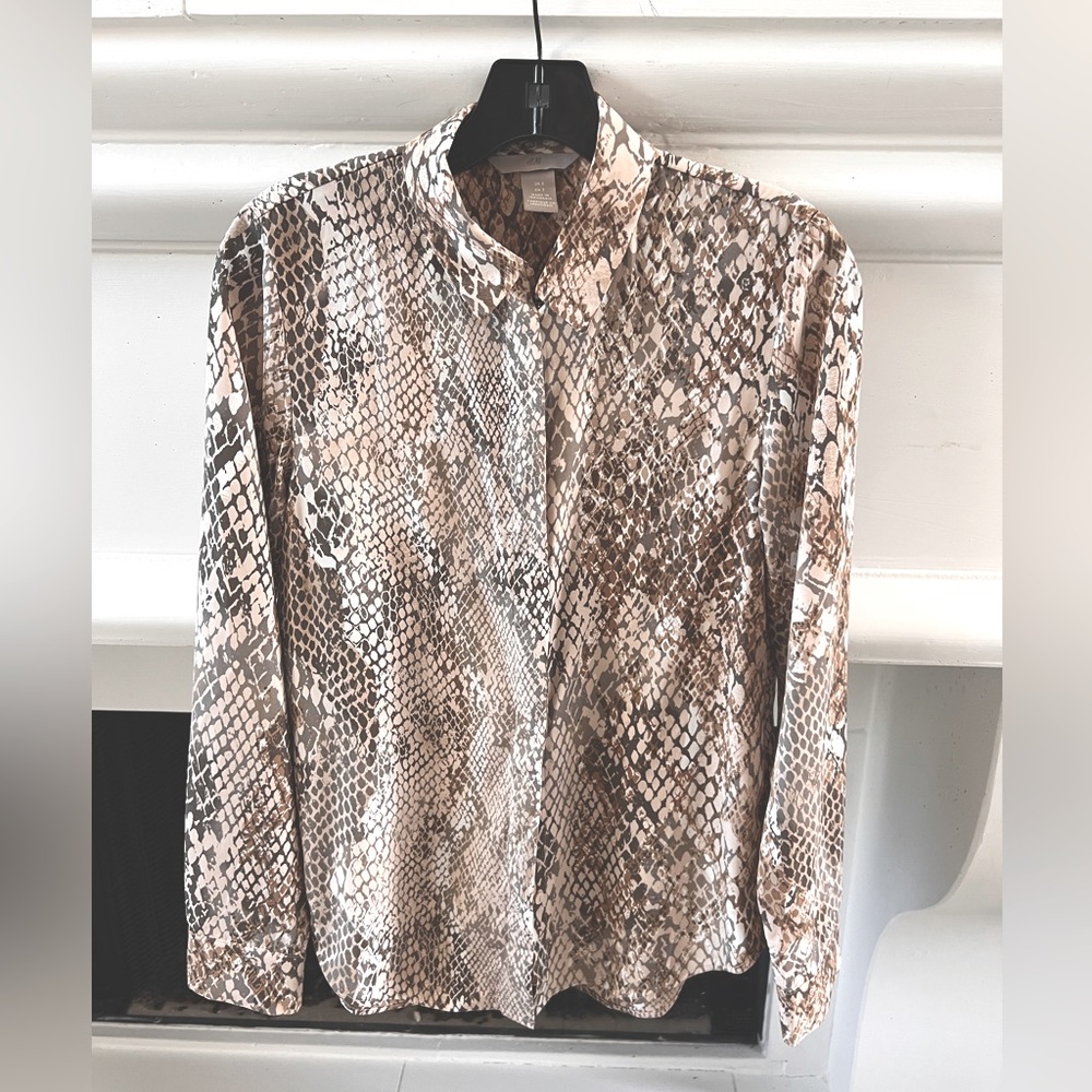 H&M silky python print shirt